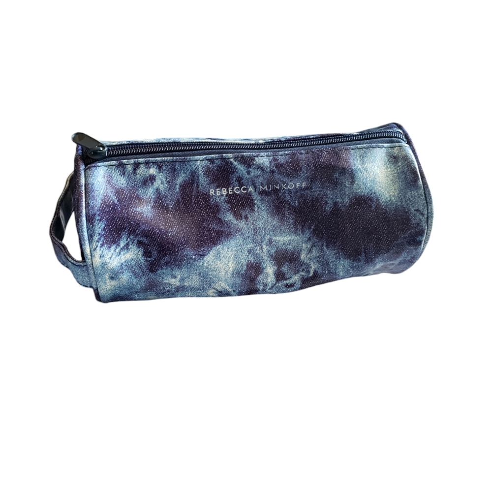 Rebecca Minkoff Cosmetic Bag Barrel Pouch Blue Tie dye Makeup Bag it Up Sephora